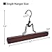 JS HANGER Wood Pants Hangers, 12 Pack Non Slip Wood Skirt Hangers, Smooth Finish Wood Jeans/Slack Hanger with 360° Swivel Hook, Retro Finish