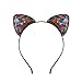 XIMA 6pcs Glitter Cat Ears Headband for Girls Reversible Sequin Girls Headbands Kids Hair Hoop Headwear (Sequin-6pcs)