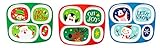 4 Section Melamine Children's Plates: Santa and Penguin Designs (4 Pack)