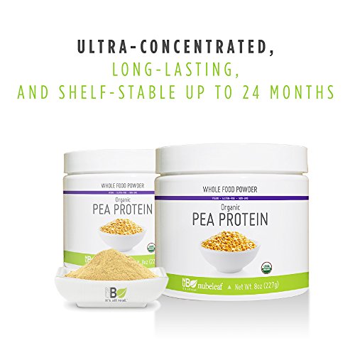 Nubeleaf 80% Pea Protein Powder - Non-GMO, Gluten-Free, Raw, Organic, Vegan Source of Fiber & Essential Amino Acids - Single-Ingredient Nutrient Rich Superfood for Cooking, Baking, Smoothies (8oz)