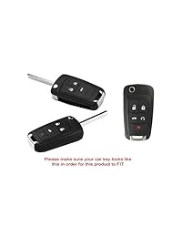 Exact Fit Glossy iJDMTOY (1) Smart Cover Key Fob Shell para Buick Chevrolet GMC 3 o 4 botones plegable Key Fob (Regal Lacrosse, Camaro Cruze Malibu SS Spark Volt, etc.), Rojo