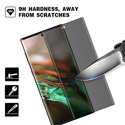 Welmax Galaxy Note 10 Plus Privacy Tempered Glass Anti-Spy Screen Protector [3D Curved] [Case Friendly] [9H Hardness] for Samsung Galaxy Note 10 Plus/Note 10+ (Black) - Thumbnail 3
