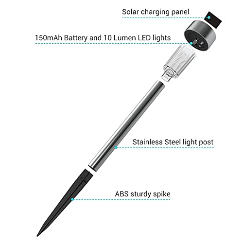 Ulinek Solarlampen außen Garten 2 Stück, Solarleuchten Balkon aus Edelstahl mit Erdspieß, Wegeleuchten Outdoor… – Bild 5
