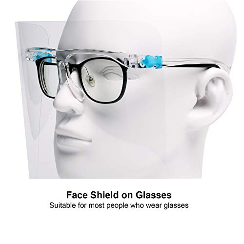 Antifog Reusable Face Shields with Glasses Frame Set for Men and Women