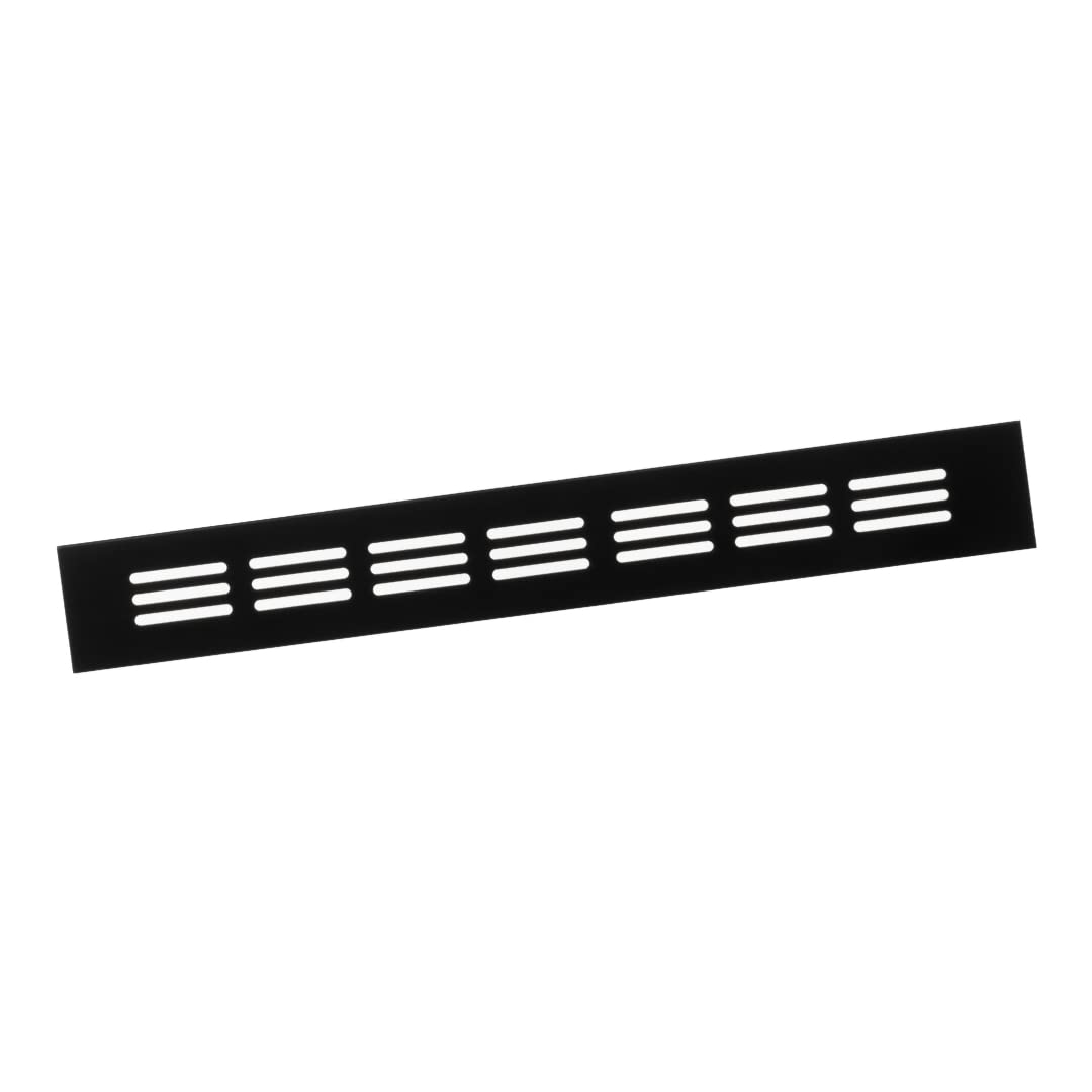 40x300mm Air Vent Cover - Aluminium Ventilation Grille - Black Furniture Grill for Door, Wardrobe, Radiator