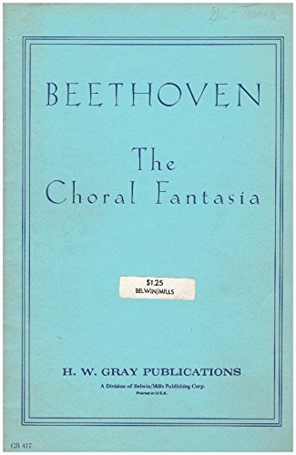 Choral Fantasia (Op. 80) vocal score with piano SHEET MUSIC for piano SSATB