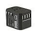 Pac2Go Universal Travel Adapter with Quad USB + USB-C Charger - All-in-One Surge/Spike Protected Electrical Plug with Fast Charging USB Ports, International Power Socket works in 192 Countries - 5XUSB