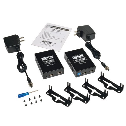 Tripp Lite 1 x 2 HDMI over Cat5/Cat6 Extender Kit, Transmitter and Receiver, 1080p @ 60 Hz, Up to 200-ft. (B126-2A1)