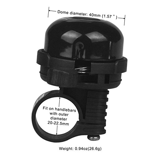 Eligara Bicycle Bell by Aluminum Alloy Bike Bell with Loud, Long, Crisp Sound for Mountain Road Electric Bike Cycle Scooter Ebike Cruiser Tricycle MTB BMX (Black)