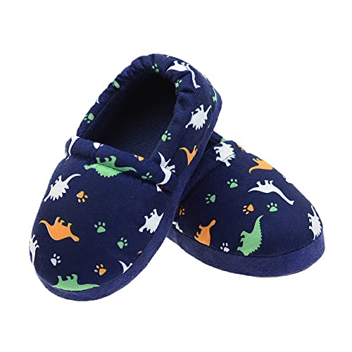 LA PLAGE Dinosaur Slippers for Boys Non Slip Little Kid Slippers for Kid with Memory Foam