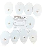 Santamedical 10 Snap-On Re-Usable White Carbon Electrode Pads with Premium Gel (Hand Shape ) - Satisfaction Guaranteed