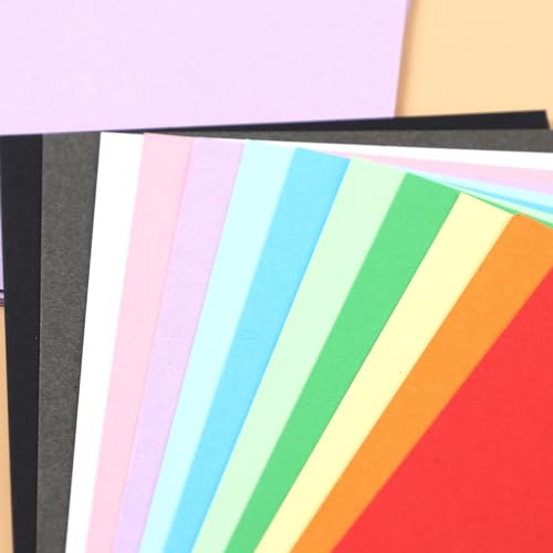 VGOODALL 100 Blatt Tonpapier, Farbigen Kopierpapier 12 Farben Bastelkarton TonPapier 13 x 18 cm für DIY Kunst Handwerk Drucken Skizzieren