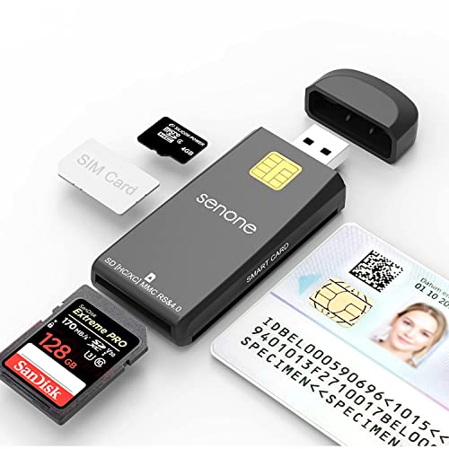 USB Smart Card Reader, CAC/DOD Military Multi Memory Card Reader