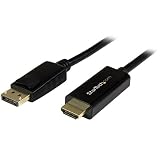 StarTech.com DisplayPort to HDMI Cable - 6ft / 2m - 4K 30Hz - Black - DP to HDMI Adapter Cable for Your 4K HDMI Monitor / TV (DP2HDMM2MB)