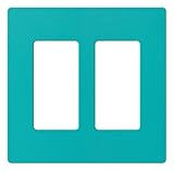 Lutron Claro 2 Gang Decorator Wallplate, SC-2-TQ, Turquoise