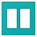 Lutron SC-2-TQ Claro Two-gang Wallplate Turquoise