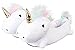 Smoko Light Up Unicorn Slippers, Kids and Adults (Kid's) White