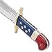 Timber Wolf 2018 American Independence Bowie/Fixed Blade Knife - Collectible Limited Edition, Laser Serialized - 3Cr13 Stainless Steel, Patriotic Blade Etchings - USA Flag Handle Theme - 16