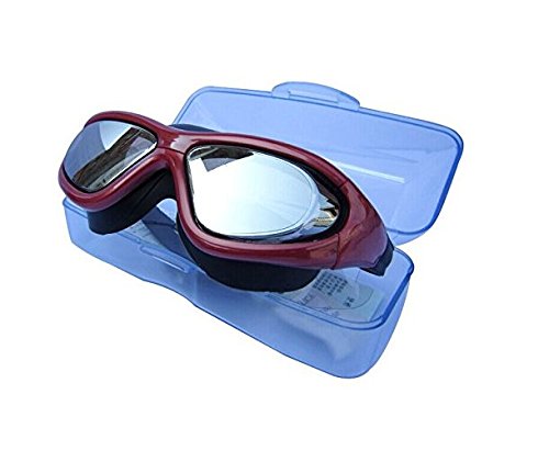 Qishi Super Big Frame No Press The Eye Swimming Goggles for Adult (red)