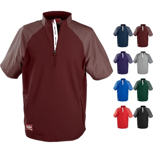 Rawlings | Men's COLORSYNC Short Sleeve Cage Jacket | Cardinal | Small