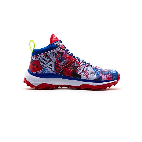Boombah Men’s Squadron USA Mid Turf Shoes Royal Blue/Red/White Size