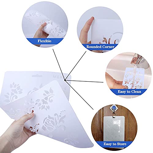 UCEC 15 Pack Large Painting Stencils, 8.2x12.2 Inch Flower Stencils