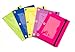 Pencil Pouch (5 Pieces) for 3 Ring Binder with Clear Window, Bright Green, Yellow, Blue, Pink, Purple