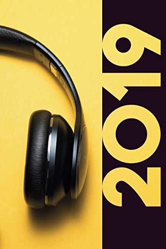 2019: Headphones Noise Cancelling Vibrant Organizer Diary daily weekly and monthly calendar planner for Guitar Music Lover by Molly Elodie Rose