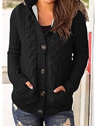 Arainlo - Chaqueta de punto para mujer, estilo casual, abierta, manga larga, suelta