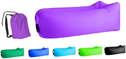 Jsutyer Inflatable Lounger Bag Ripstop, Outdoor Hammock Portable Air Sofa Bag, Hangout Air Couch Sleeping Bag For Hiking Camping Picnics Music Festivals (Purple)