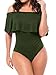 Dasbayla Women's Short Sleeve Romper One-Piece Bandage Ruffle Tops Bodysuits Leotard XL
