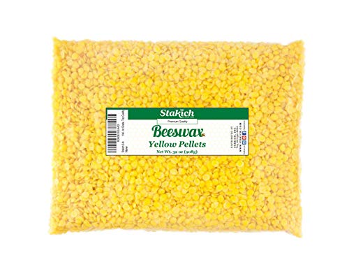 Stakich Yellow Beeswax Pellets - Natural, Cosmetic Grade - 2 Pound (in 1 Pound Bags)