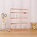 LEORISO Jewelry Stand, 4-Tier Metal Earrings Organizer, Beautiful Rose Gold Necklaces Holder & Bracelets Display, Jewelry Organizer