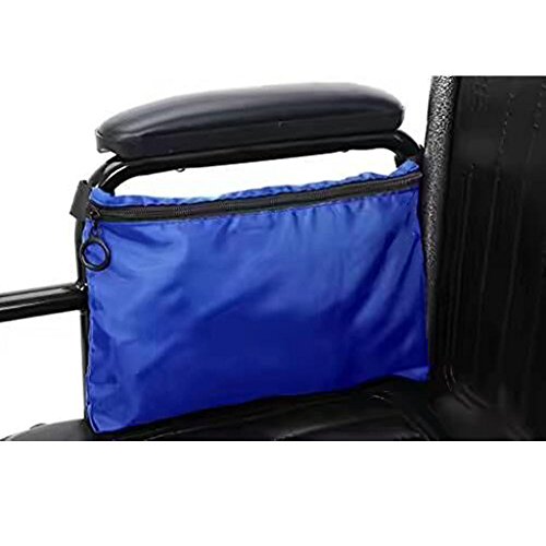 Wheelchair Bag Side Pouch Basket Storage Organizer Tote Pockets for Your Mobility Devices. Fits Most Scooters, Walkers, Rollator - Manual, Powered or Electric Wheelchairs 14” x7.5”.(HZC139) (Blue)