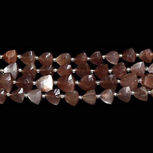 LOVEKUSH 50% Off Edelsteen Sieraden Fijn gesneden Chocolade Maansteen Trillions Briolettes Center Boor Maat 9mm tot 10mm… - Afbeelding 3