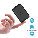 Wireless Portable Charger, Hokonui 10000mAh 10W Fast Qi Mini Wireless Power Bank with 18W PD3.0, USB-C, QC 3.0 Ports and LCD Display External Battery Pack for iPhone, iPad, Samsung and More