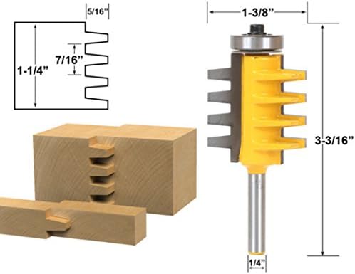 DBoyun Reversible Finger Joint Glue Joint Router Bit 1/4-Inch Shank
