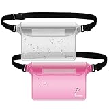 iKuShang Waterproof Pouch 2 Pack/3 Pack Waterproof Fanny Pack Waterproof Phone Case Waterproof Wallet Protect Your Valuables Safe & Dry Perfect for Boating Swimming Beach Pool Water Parks