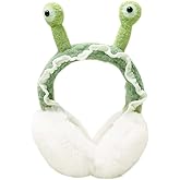 Lifenanny Cute Funny Winter Earmuffs, Soft Warm Plush Ear Warmers Foldable Outdoor Ear Cover Headband for Women Teen Girls