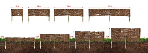 MC.Sammler 10 x Beeteinfassung aus Weide 16 Größen (Länge: 120 cm Höhe: 20 cm) Weidenzaun Rasenkante Beetbegrenzung… – Bild 4