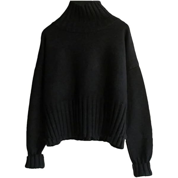 Women Autumn Winter Turtleneck Pullover Casual Loose Knit Wool
