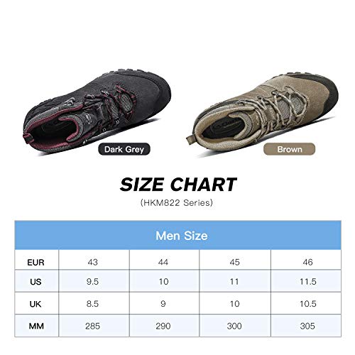 Clorts Men's Classic Hiking Boots Waterproof Suede Leather Lightweight Hiking Shoes Brown US Men Size 11 Medium Width