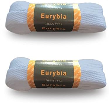 Eurybia Flat Athletic Shoelaces -3/8" WIDE (2 Pair) -Shoe Lace For sneakers and shoes-Converse Shoe laces Replacements