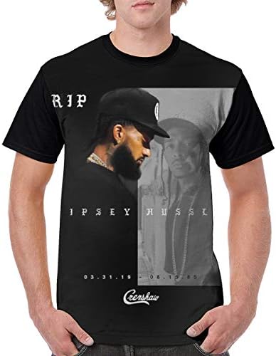 Yousawill Rip Nipsey-Hussle Men's Pop Culture Graphic Short Sleeve T-Shirt