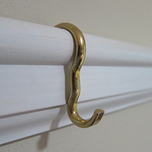 10 Pack Narrow Picture Rail Hooks Brass Finish Molding Hooks Buy