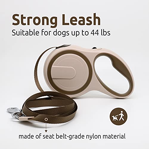 Aclinker Retractable Dog Leash for Small Dogs and Medium, 16 ft Strong Nylon Tape, Switch Easy to Lock and 360° Tangle-Free