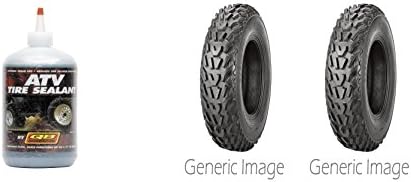 Set of 2 KENDA Pathfinder Front Tires 19x7-8 2-ply with QUADBOSS Sealant