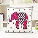 Pink Elephant Cotton Throw Pillow Case Cushion Cover Sofa Home Bed Decor by OOOUSE