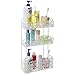 MyGift Wall Mounted White Metal 3 Tiered Hanging Bathroom Shelf, Decorative Kitchen Shelf Organizer Spice Rack with Victorian Cutout Design