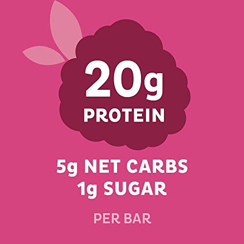 QUEST NUTRITION WHITE CHOCOLATE RASPBERRY PROTEIN BARS, 20G PROTEIN, 1G SUGAR, 5G NET CARB, HIGH FIBER, GLUTEN FREE, KETO FRIENDLY, 12 COUNT